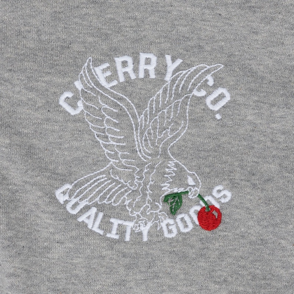 BRAND NEW Cherry LA Midweight Quarter Zip Polo Pullover (Heather Grey) - Picture 3 of 8